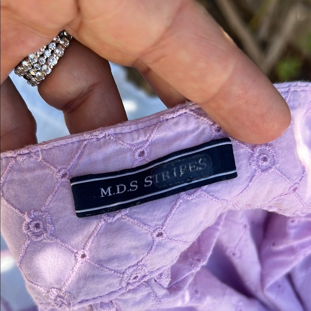 MDS Stripes Lavender Eyelet Dress Size 10 US $525 - Picture 3 of 17